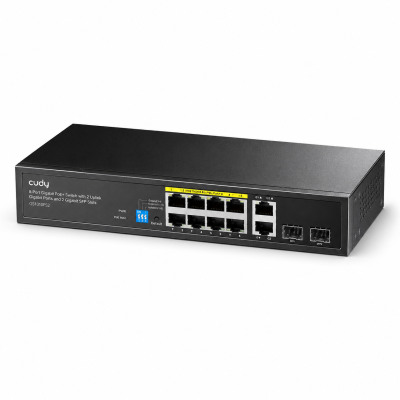 CUDY GS1010PS2 8 Port Gigabit PoE+ Switch with 2 GbE and 2 SFP 120W 2