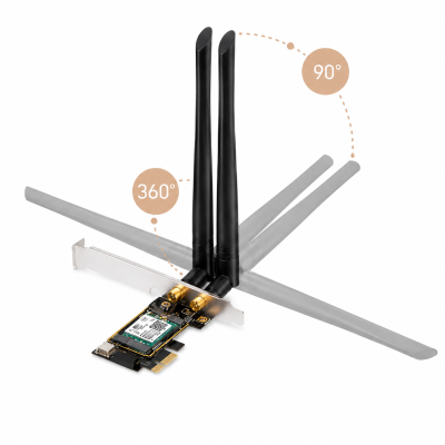 CUDY WE3000 AX3000 Wi Fi 6 + Bluetooth 5.2 PCI E Adapter 3